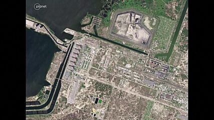 Сателитни кадри показват спад на река Днепър около Запорожката атомна централа (ВИДЕО)