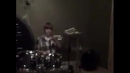 Justin Bieber Playing The Drums in The Studio