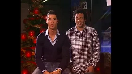 Кристиано Роналдо и Марсело - Коледни пожелания 