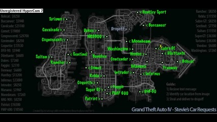 Gta 4 - All stevies car locations 