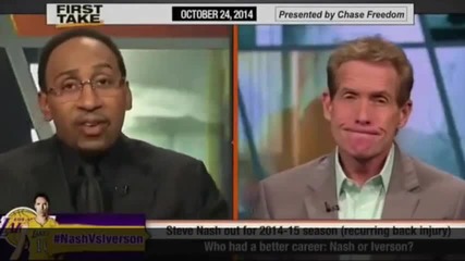 First Take: По-добра кариера - Стийв Наш или Алън Айверсън?