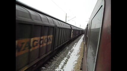 Разминаване с 45 159 и 44 063 с Товарен влак 