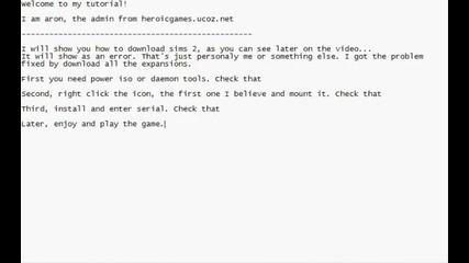 Sims 2 - как да я пуснем без диск (на английски) 