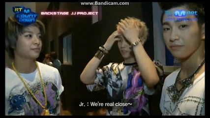 [eng sub] Amber & Jj Project - M!countdown backstage (11.07.2012)