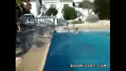 funniest pool backflip fail ever