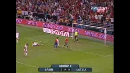 Испания - Латвия 2:0 (Шави, Фернандо Торес)