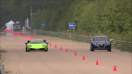 Lamborghini Murcielago Lp670-4 Sv vs Audi Rs6 Evotech Vbox7