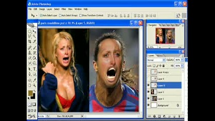 Смешен Photoshop На Paris Hilton И Ronaldinho