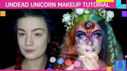 Best costume makeup! Dead unicorns are among us