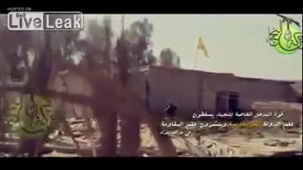 Hezbollah hoist their flag on Isis territory