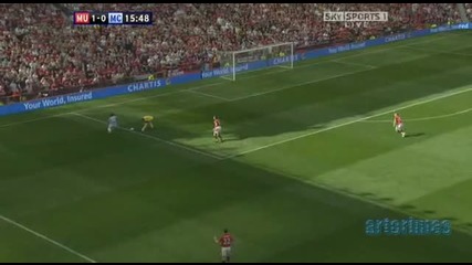 Manchester United vs Manchester City - гол на Barry 1:1