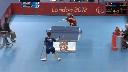 Фантастичен удар по тенис на маса на параолимпийските игри!