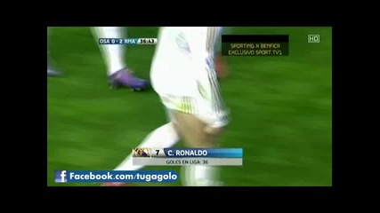 гол на Кристиано Роналдо От 30 метра срещу Осасуна
