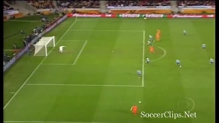 06.07.2010 - Световно Първенство полуфинал - Уругвай 2 - 3 Холандия гол на Ариен Робен 