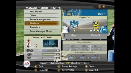 Fifa 07 - Manager Mode Bury Season 01 Ep 68 Статистика от сезона