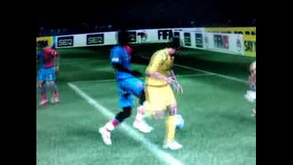 Красив гол с петичка / Барселона - Левски ( Fifa 09)/