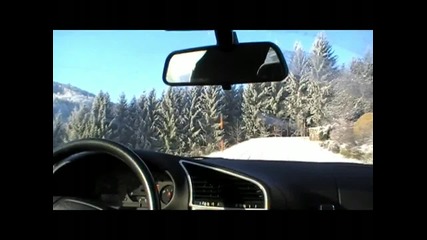 Bmw E36 drifting on snowy road 