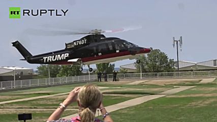 Trump Descends into Cleveland by Helicopter for RNC