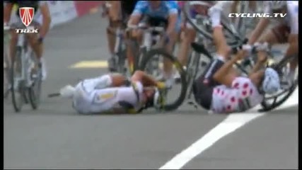 Марк Кавендиш Crash - Тур дьо Суис Етап 4 2010 