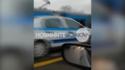 Кола се обърна на трамвайните релси в София