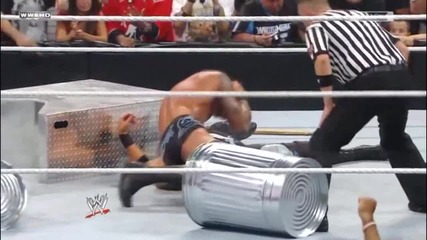 Randy Orton Rkos Christian in mid air into the Steel Steps