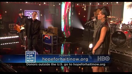 Jay - z, Rihanna & U2 - Stranded - Live @ Hope for Haiti 22.01.10 ( High Quality) 