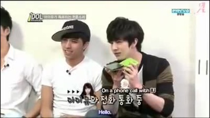 [ Eng Sub ] Thunder ( Mblaq ) & Iu - Phone Call funny