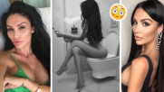 Моника Валериева се снима чисто гола върху тоалетна чиния след обира в дома ѝ