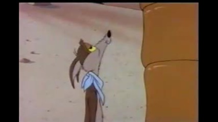 !!!най - великият момент в Looney Tunes!!! Coyote най - сетне хвана Road Runner!!! 