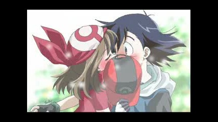 Ash and May Kiss the Girl