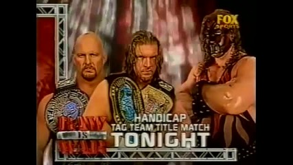 Стив Остин и Трите Хикса срещу Кейн - Хендикап мач - Wwf / Wwe Raw 2001