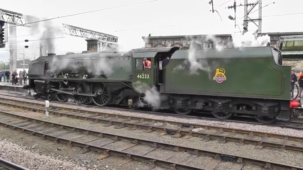 Най - мощният парен локомотив (lms) 46233 в британските железници дрифти при потеляне !