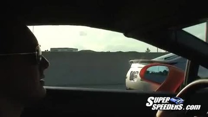 Twin Turbo 350z vs Lamborghini Gallardo street race 