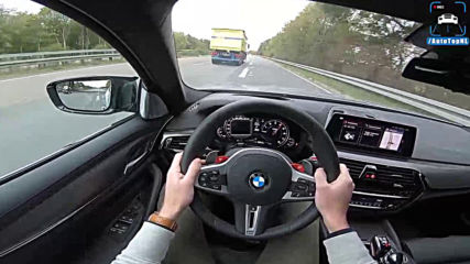 Bmw M5 F90 Competition Review Pov Test Drive on Autobahn Road