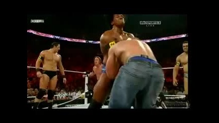 Wwe - кечистите от Nxt потрошават цялата сграда и пребиват John Cena - [raw 07.06.2010]