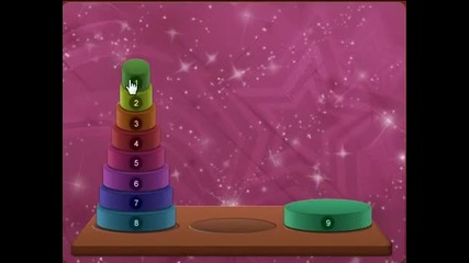 Lady Popular мини игри - Ханойски кули с 9 диска 