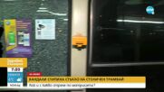 Вандали счупиха стъкло на столичен трамвай