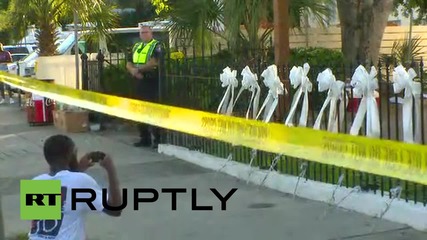 USA: Tributes pour in at Charleston church after fatal shooting