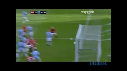 Manchester United vs Manchester City - гол на Fletcher 3:2