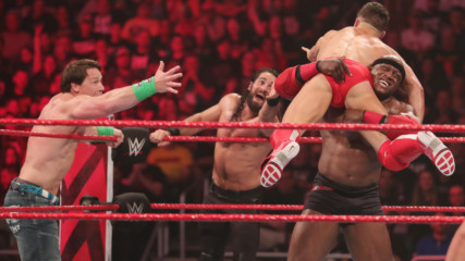 John Cena, Seth Rollins & Finn Bálor vs. Dean Ambrose, Drew McIntyre & Bobby Lashley: Raw, Jan. 7, 2019
