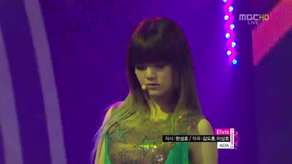 Aoa - Elvis @ Music Core (01.09.2012)