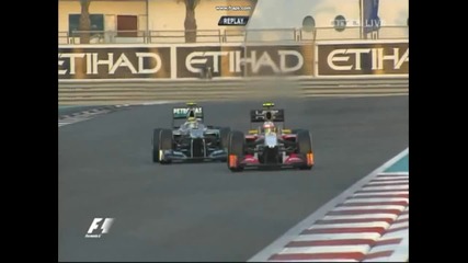 F1 Гран при на Абу Даби 2012 - катастрофата между Rosberg и Karthikeyan [hd]