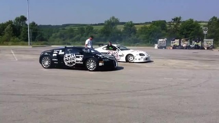Buttsy Butler drifting around Bugatti Veyron