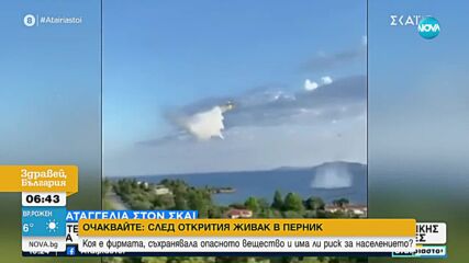 Противопожарен самолет заля с тонове вода туристи в Гърция