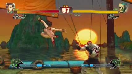 Sfiv Sagat (kratos costume #2) vs Chun Li (red Dress costume) 