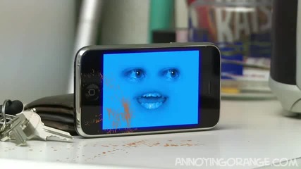annoying orange with the mobile apple xdd