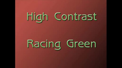 High Contrast - Racing Green