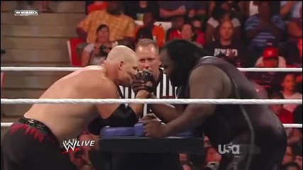 Kane vs Mark Henry (arm Wrestling Match) 6_20_2011