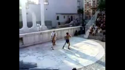 Пловдив - Постановка на гладиаторски игри на одеона (част2)