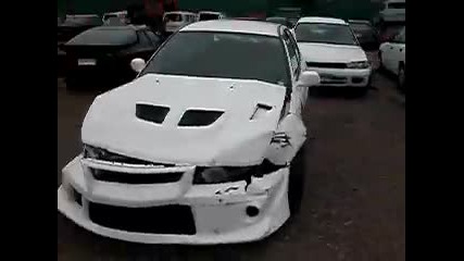 Lancer Evolution 6 wreck 